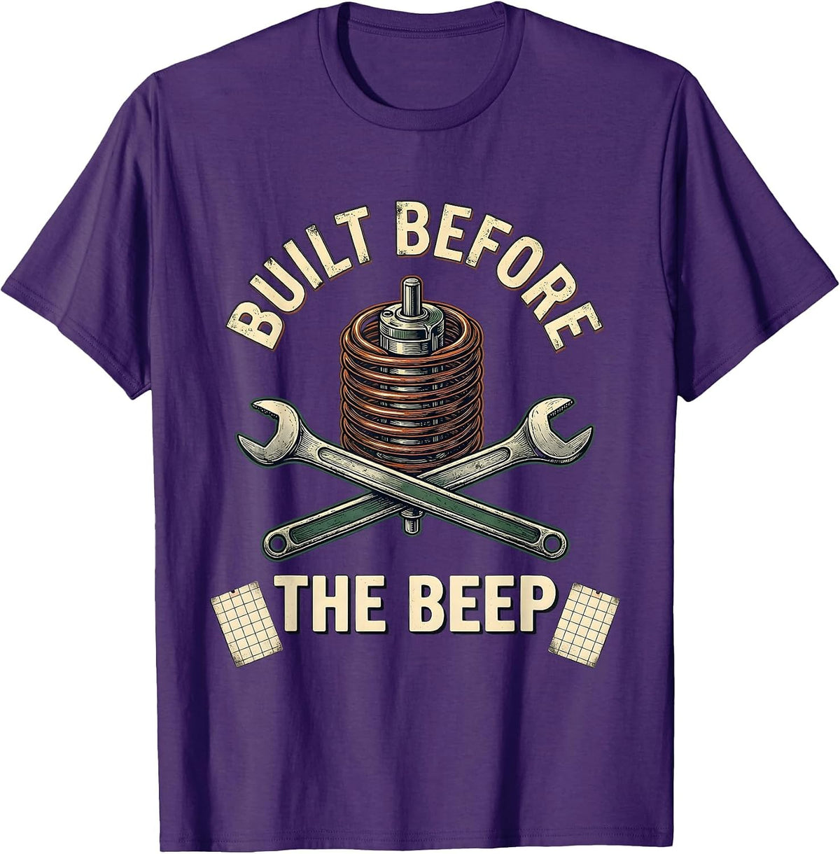 Built Before The Beep Vintage Classic Car Racing Drag Strip T-Shirt - Purple