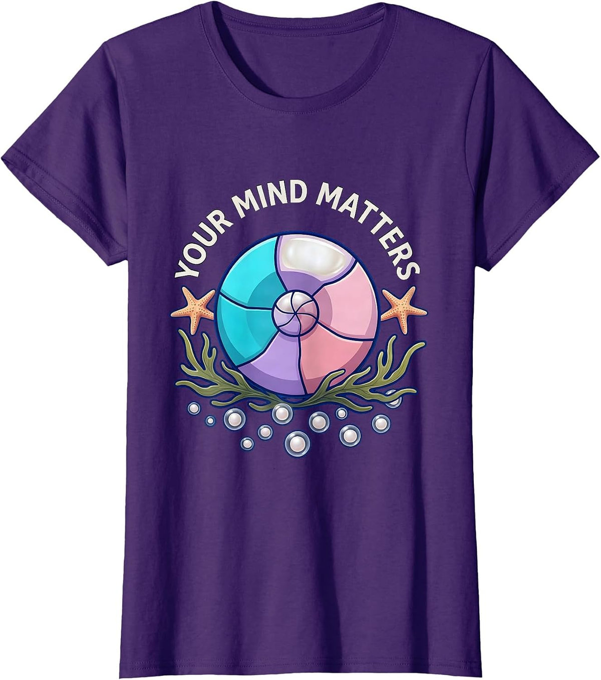 Women's Your Mind Matters Mental Health Awareness Design T-Shirt - Purple