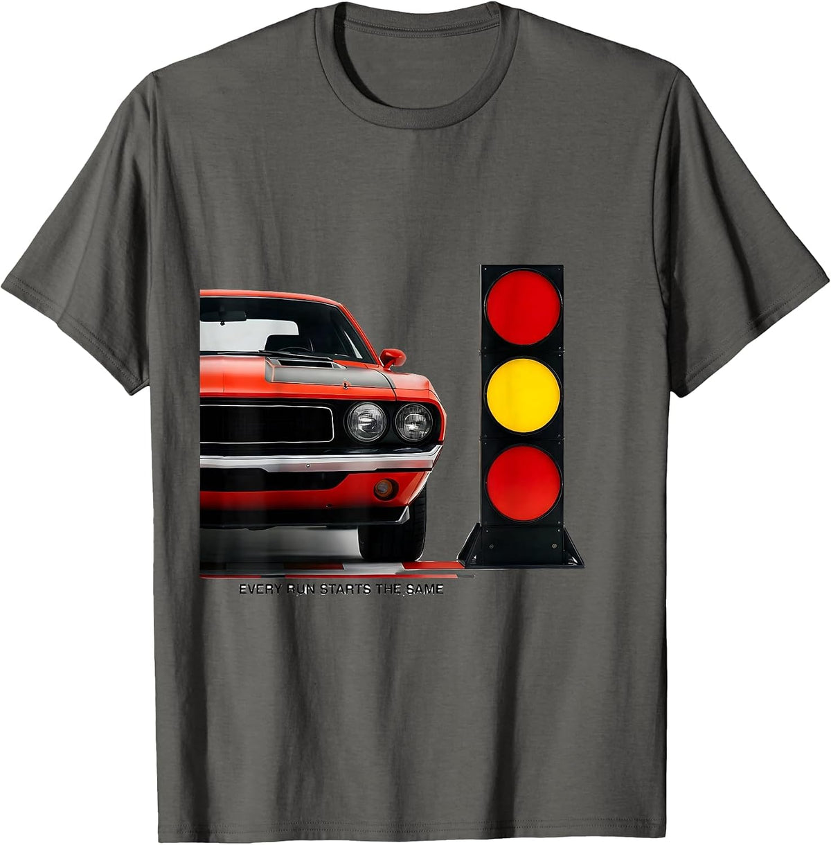 Every Run Starts The Same Vintage Retro Car Racing T-Shirt - Asphalt Grey