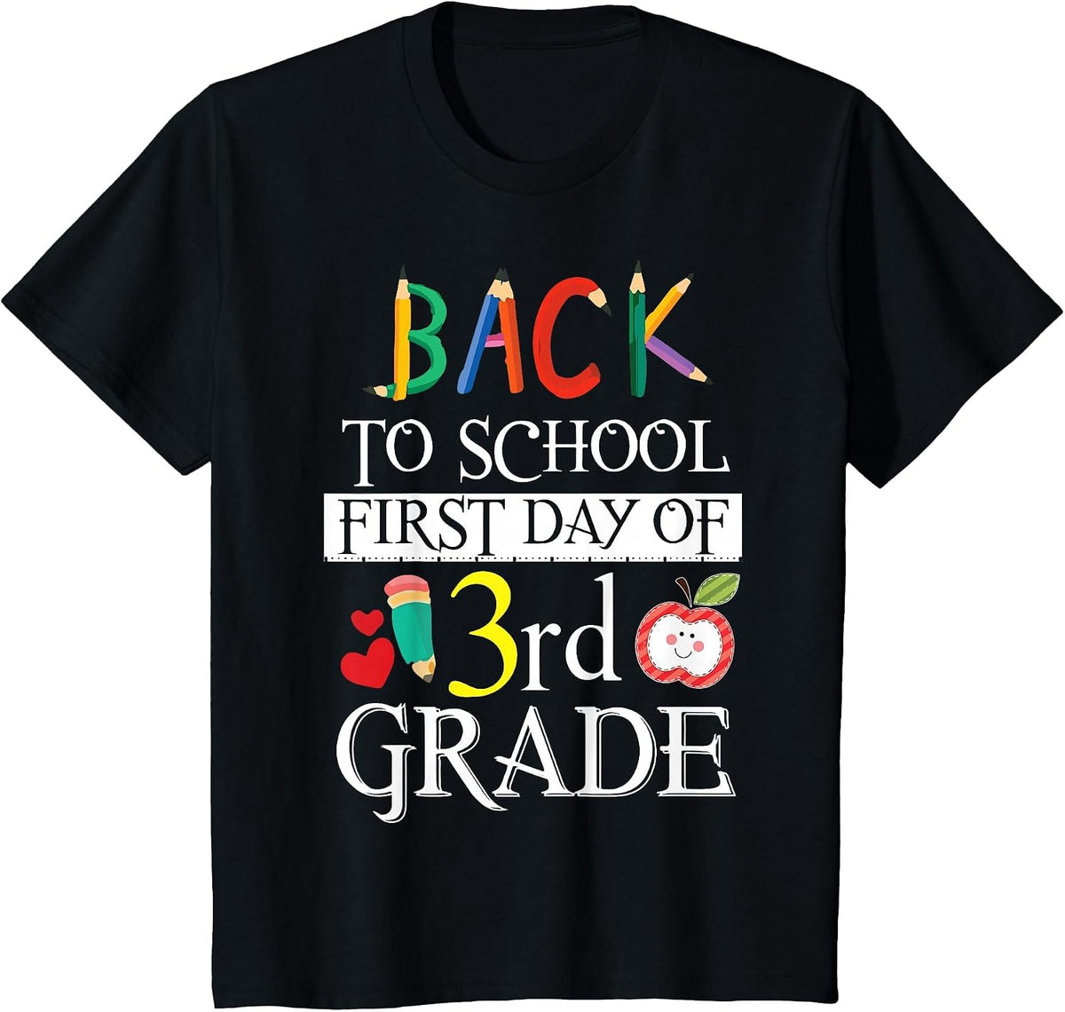 3rd Grade Shirt Back to School First Day of 3rd Grade Shirt T-Shirt - Black