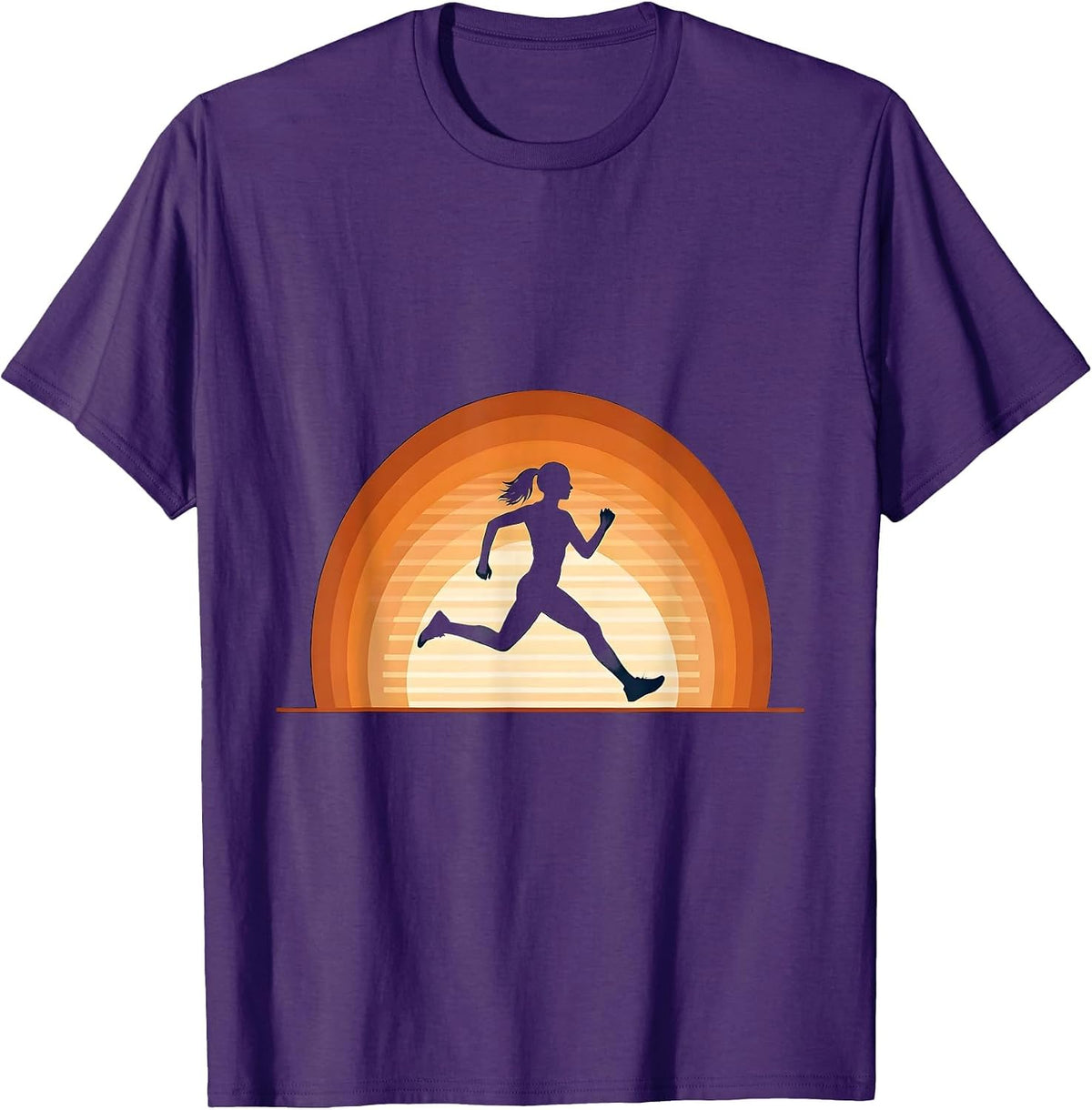 Men's Sun-Drenched Sprint Track Runner Illustration T-Shirt - Purple