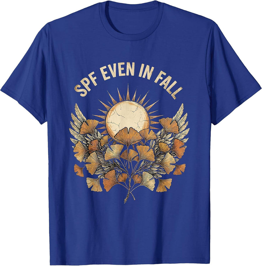 SPF Even In Fall K-Beauty Skincare Design T-Shirt - Royal Blue