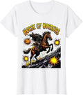 Women's Horse Of Horrors Comic Book Spooky Halloween Horse Lover T-Shirt - White