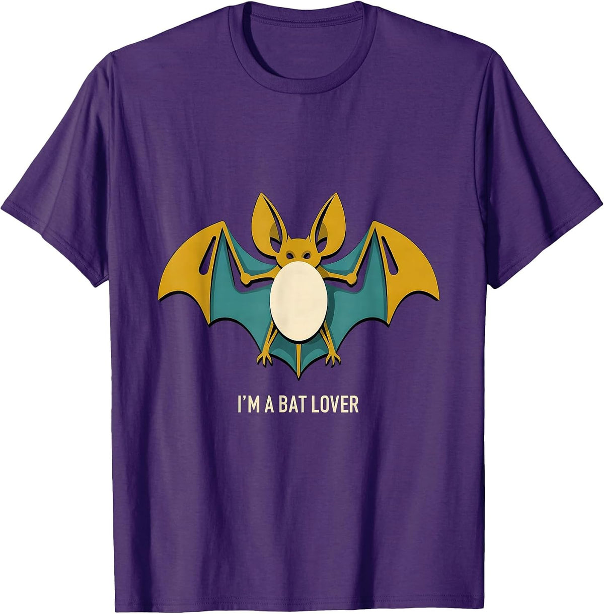 Men's I'm A Bat Lover Midcentury Modern Bat Enthusiast Wildlife T-Shirt - Purple