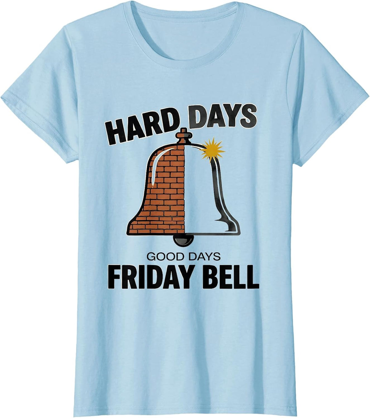 Women's Hard Days, Good Days, Friday Bell Midcentury Modern T-Shirt - Baby Blue