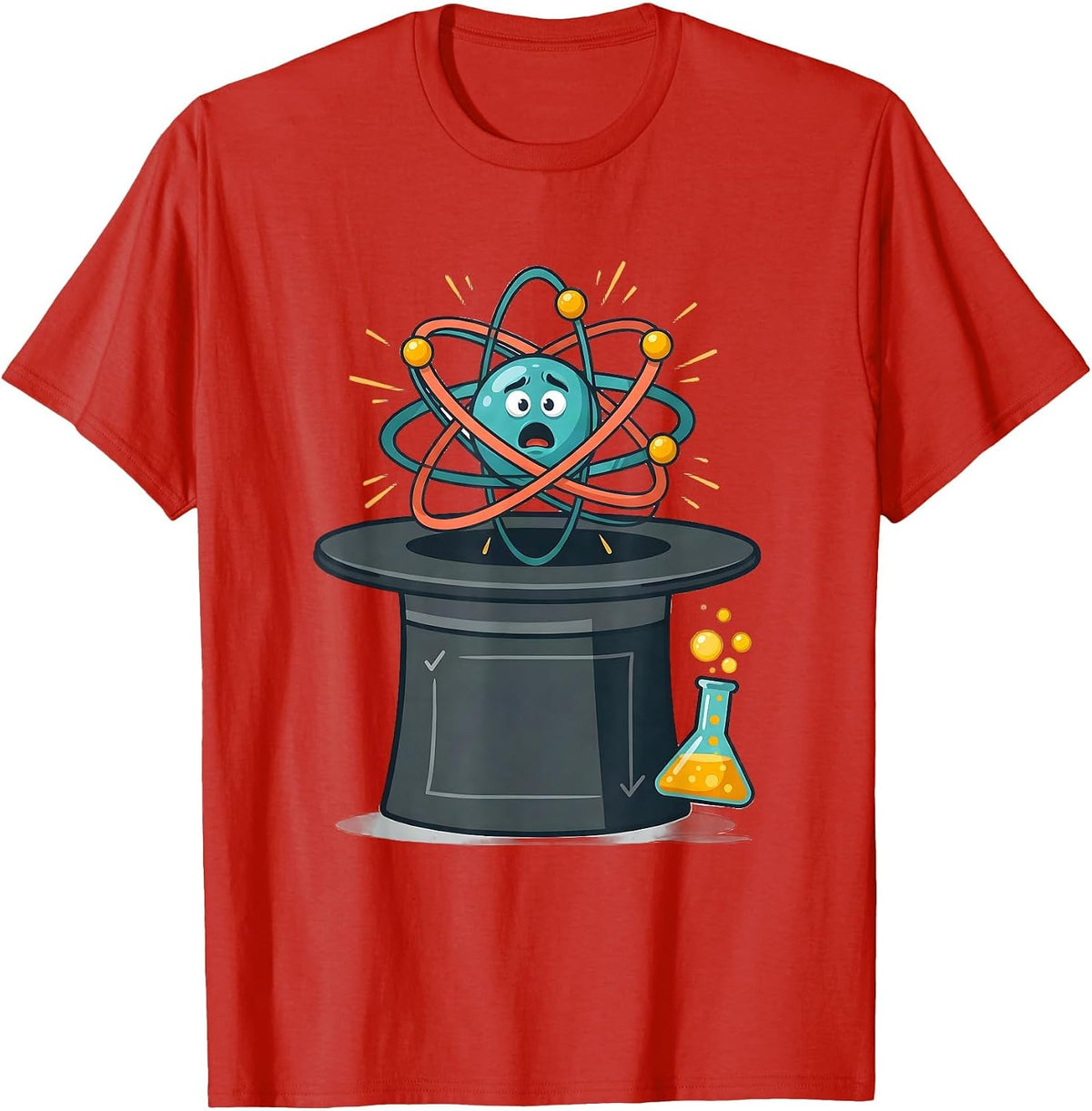 Men's Magician Atom Chemist Science Nerd Humor T-Shirt - Red