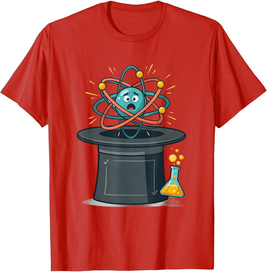 Men's Magician Atom Chemist Science Nerd Humor T-Shirt - Red