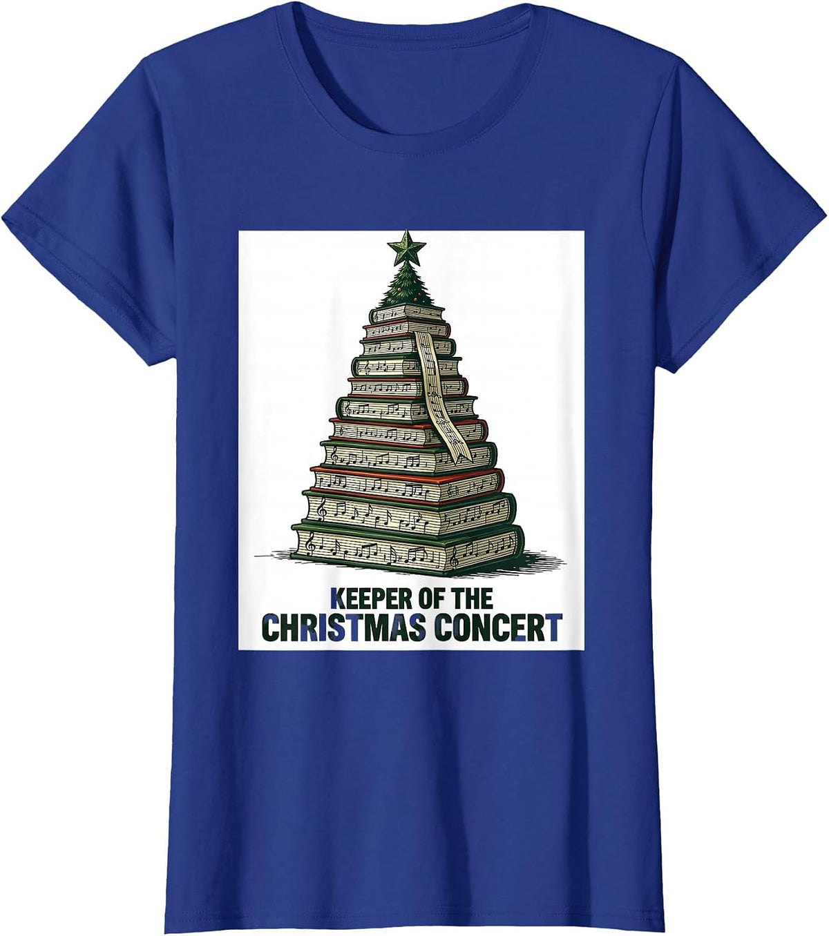 Women's Keeper Of The Christmas Concert Festive Music Teacher Gift T-Shirt - Royal Blue