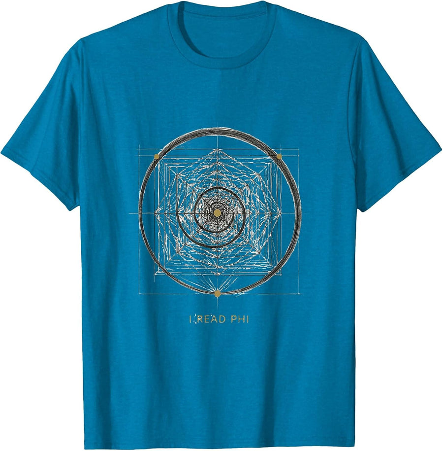 I Read Phi Math Fibonacci Golden Ratio Geometry Enthusiast T-Shirt - Sapphire Blue