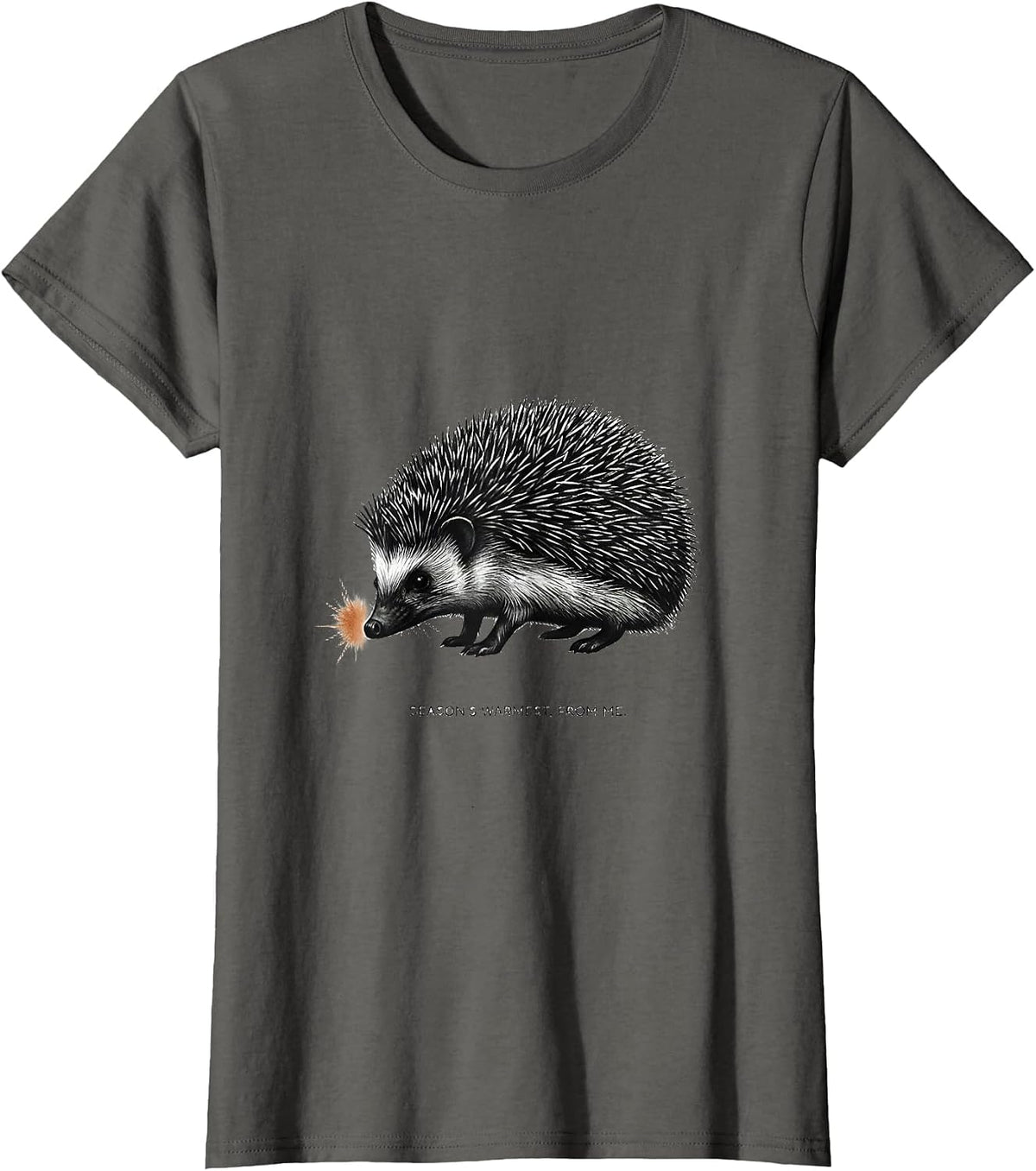 Women's Season's Warmest From Me Cute Hedgehog Animal Lover Gift T-Shirt - Asphalt Grey
