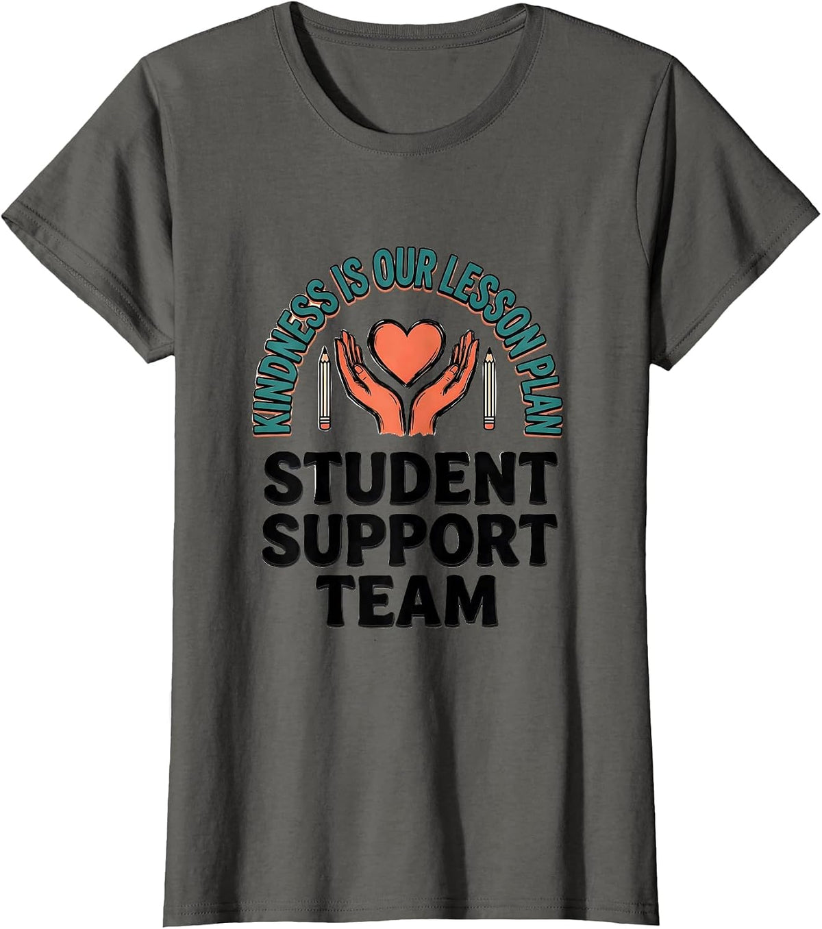 Women's Kindness Is Our Lesson Plan Student Support Team T-Shirt - Asphalt Grey