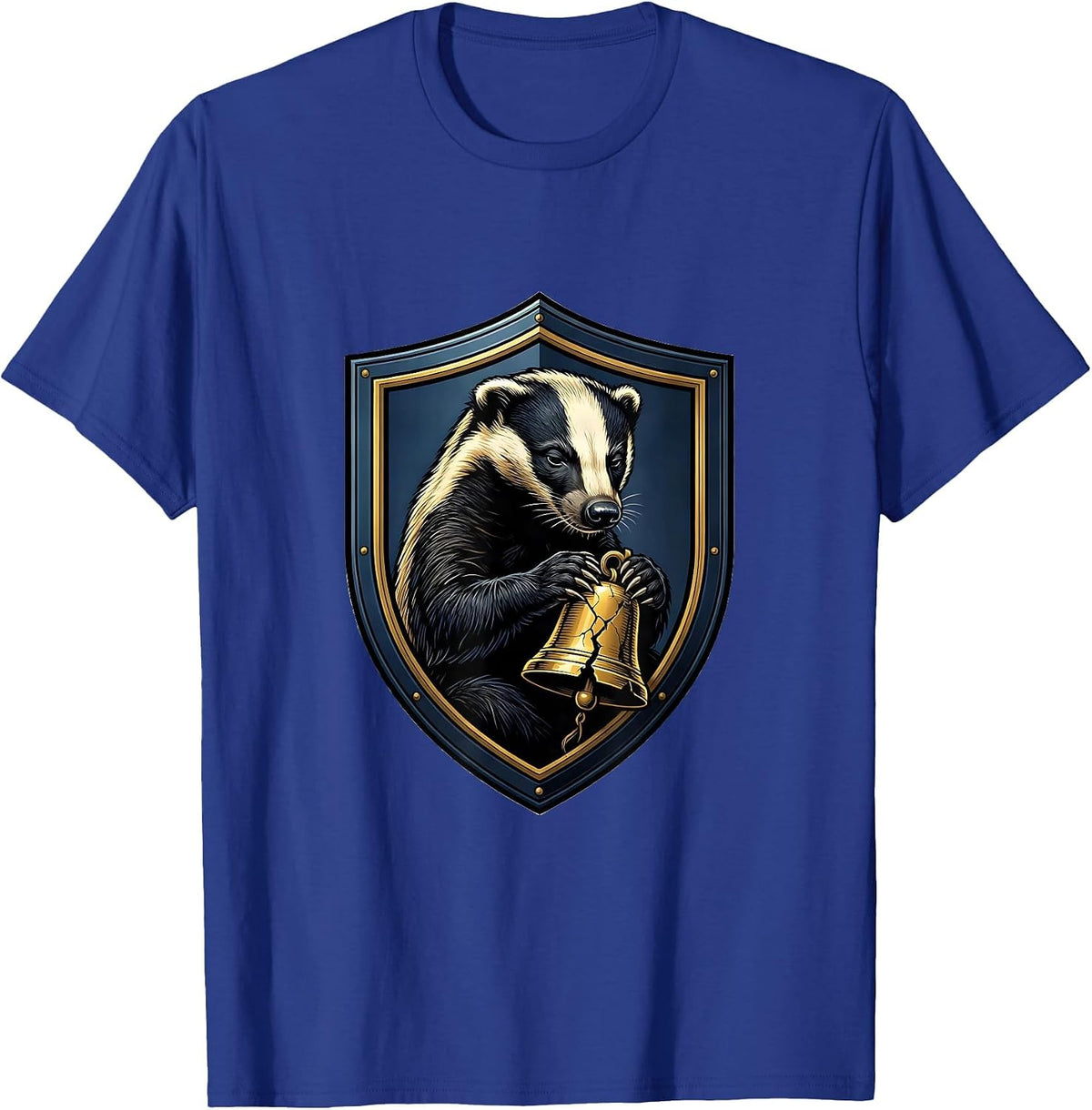 Men's Honey Badger Fearless Emblem Animal Lover Humor T-Shirt - Royal Blue