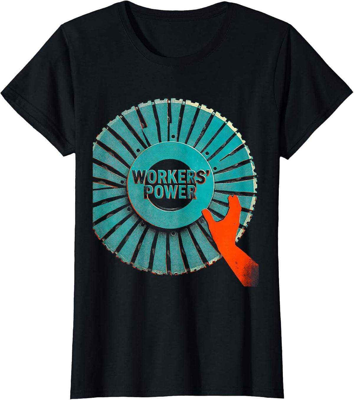 Workers Power Risograph Union Worker Labor Pride Solidarity T-Shirt - Black