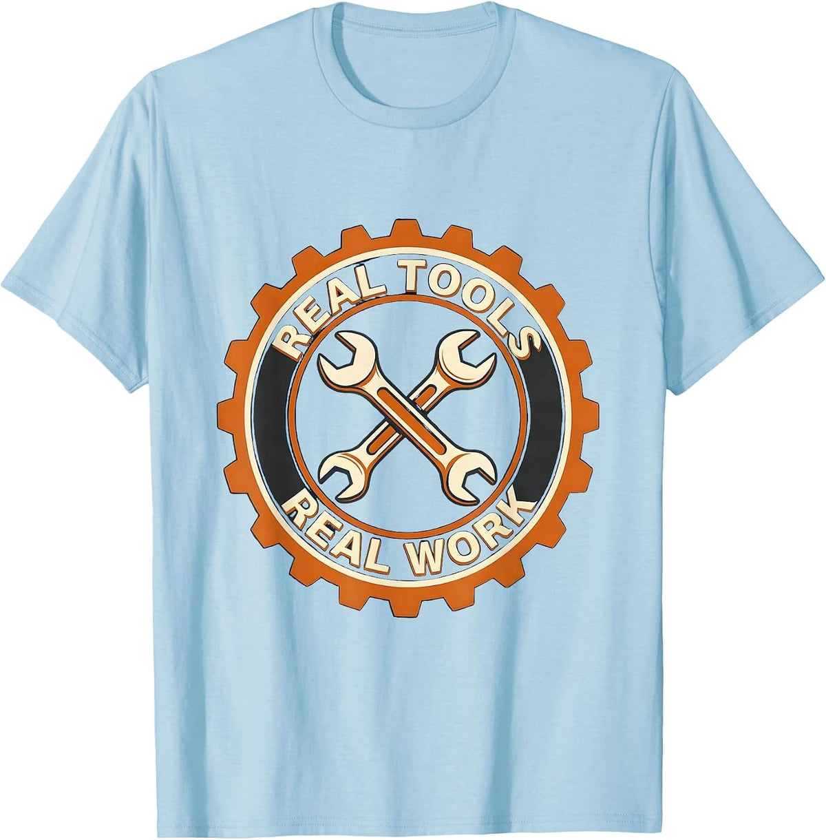 Men's Real Tools Real Work Mechanic Design T-Shirt - Baby Blue