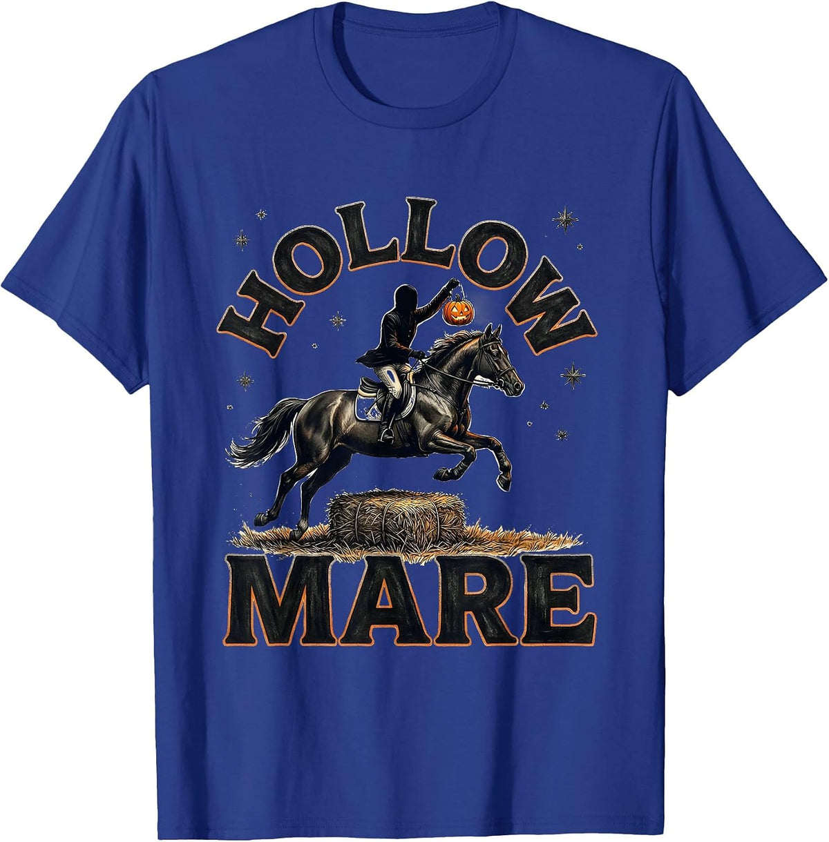 Hollow Mare Gothic Spooky Halloween Horse Lover T-Shirt - Royal Blue