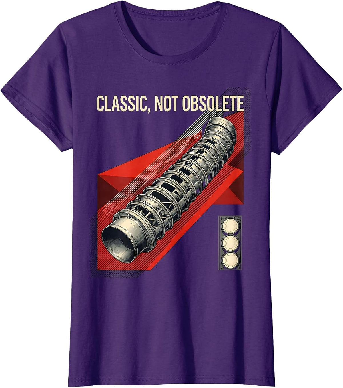 Women's Classic Not Obsolete Vintage Muscle Car Racing Drag Strip T-Shirt - Purple