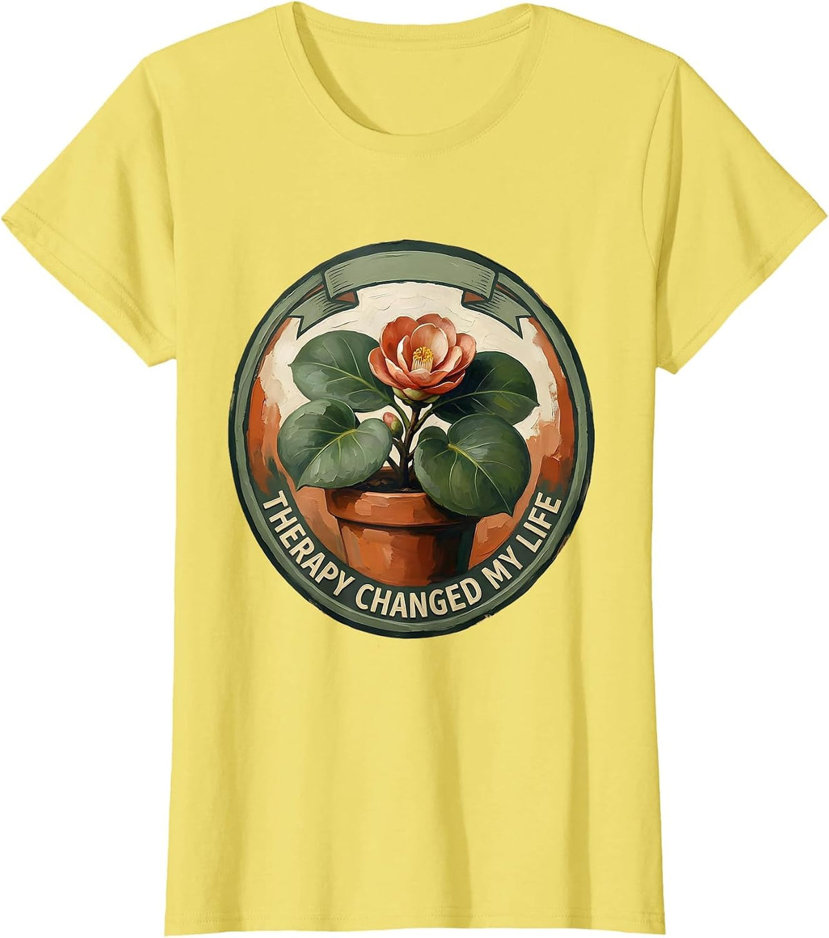 Therapy Changed My Life Mental Health Matters T-Shirt - Lemon Yellow