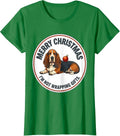 Women's Merry Christmas I'm Not Wrapping Gifts Funny Basset Hound T-Shirt - Kelly Green