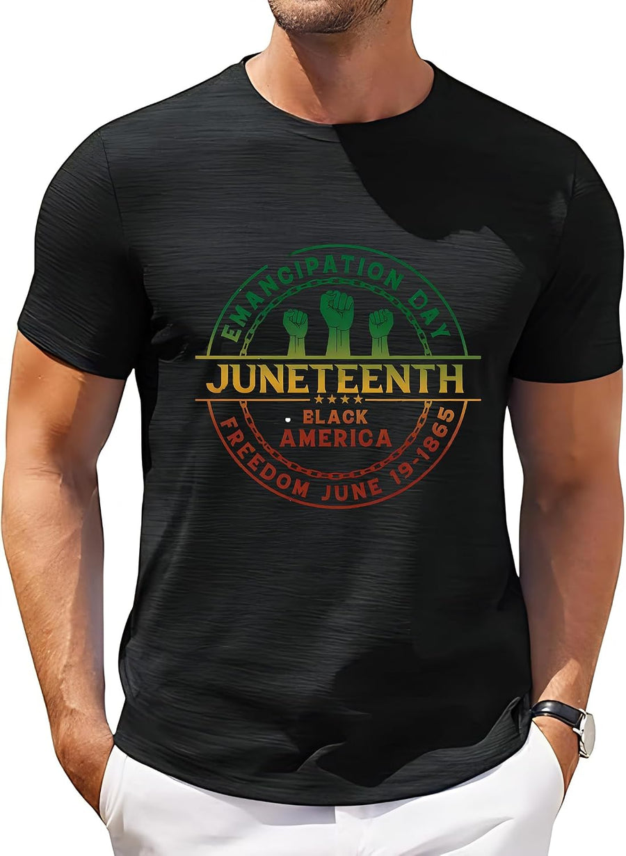 Juneteenth Shirt for Men African American Freedom Black History Month T-Shirt Dream Like Leaders Tops - Black