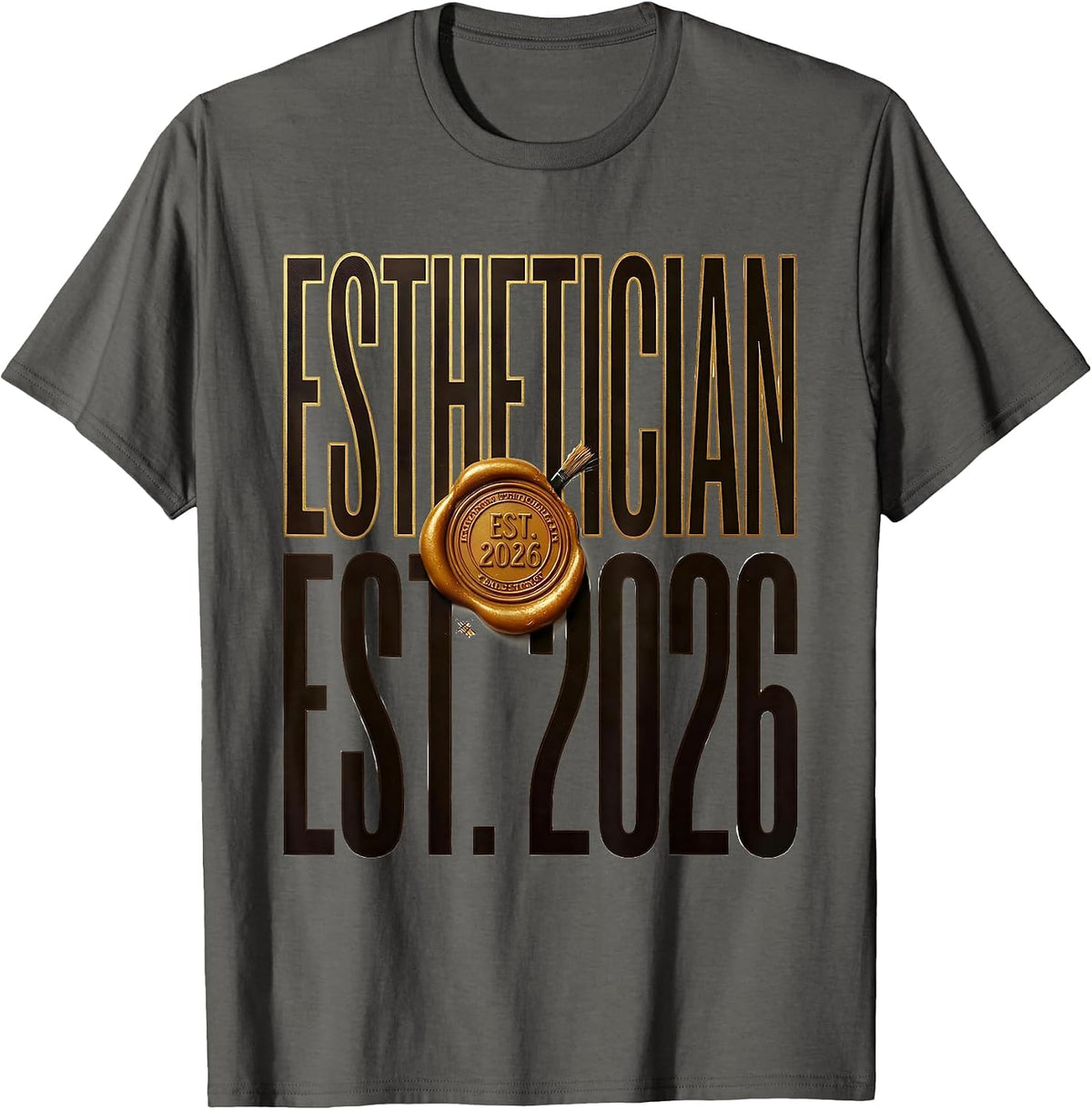 Men's Esthetician Est. 2026 Licensed Skincare Professional T-Shirt - Asphalt Grey