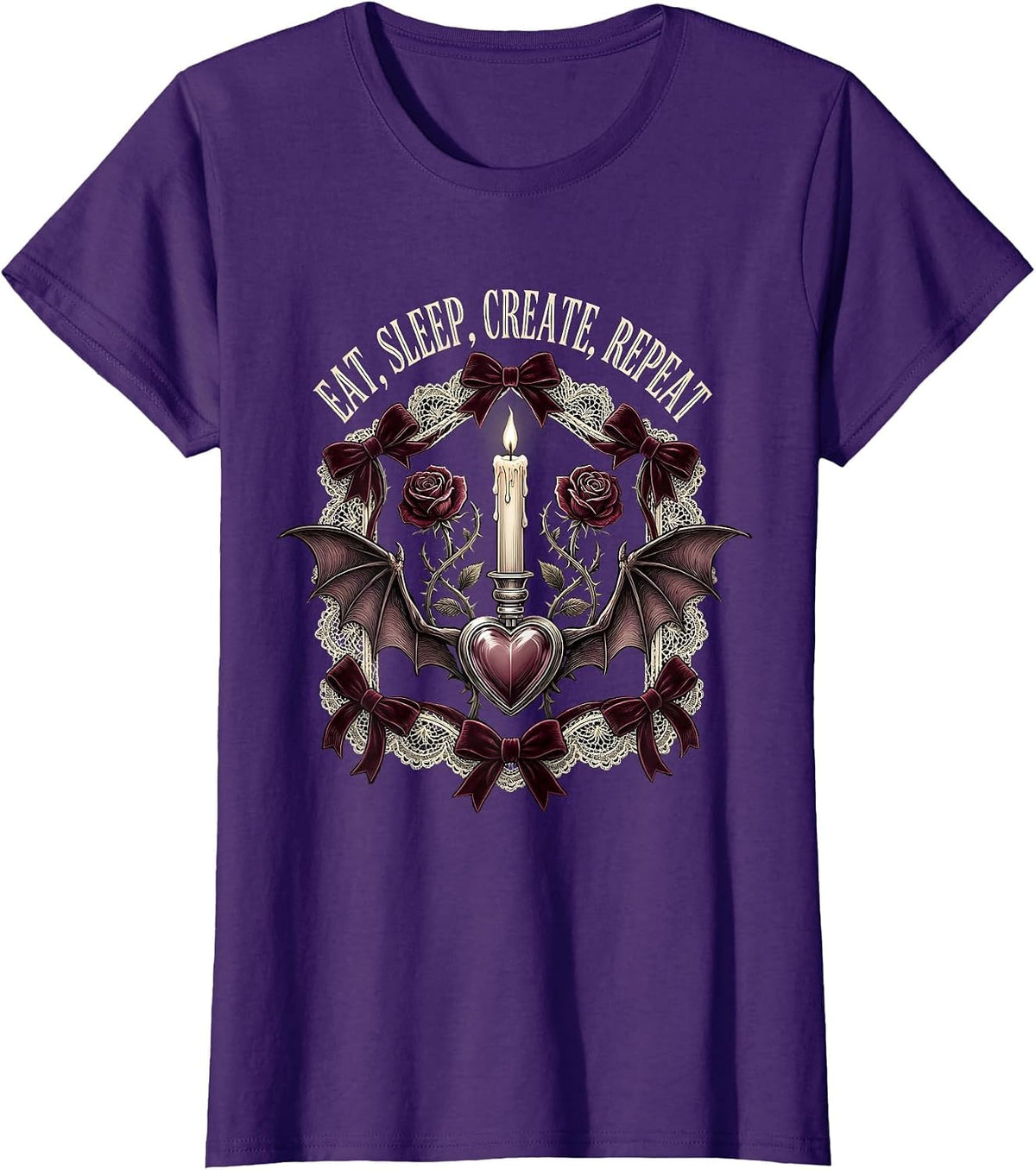 Women's Eat Sleep Create Repeat Renaissance Men Design T-Shirt - Purple