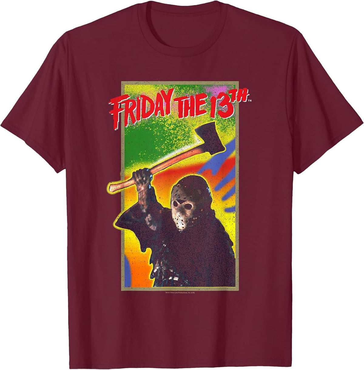 Friday the 13th Retro Game T-Shirt - Burgundy