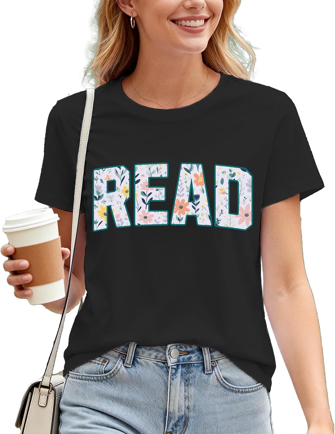 Reading Shirt for Women Read T-Shirt Teacher Reader Book Lover Tee Top - Black
