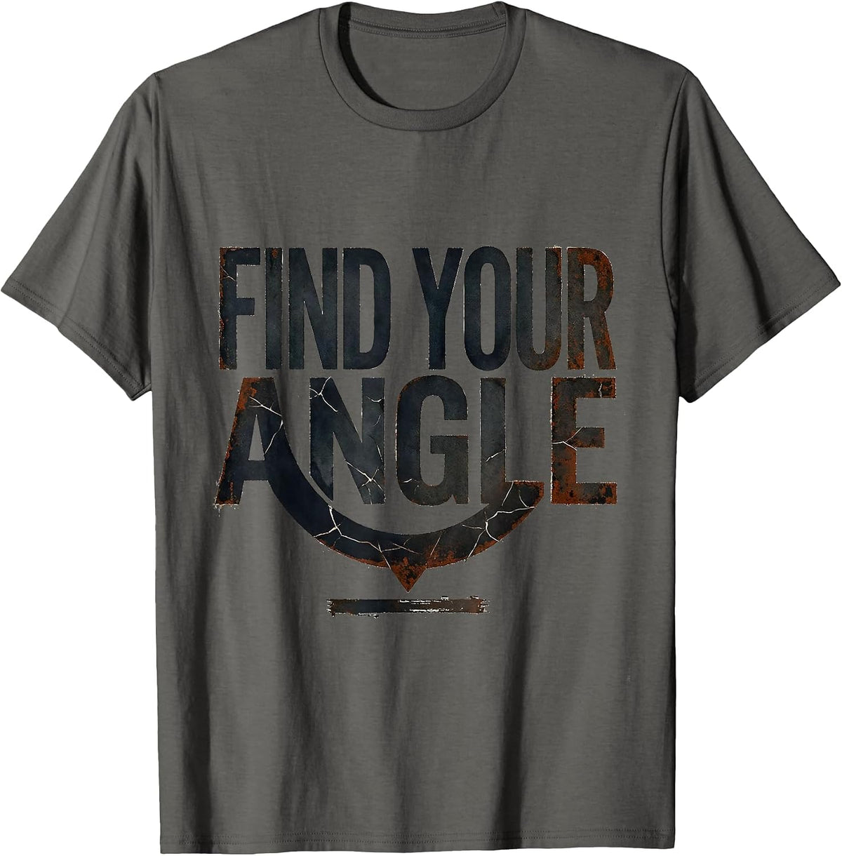 Find Your Angle Distressed Funny Math Teacher Gift T-Shirt - Asphalt Grey