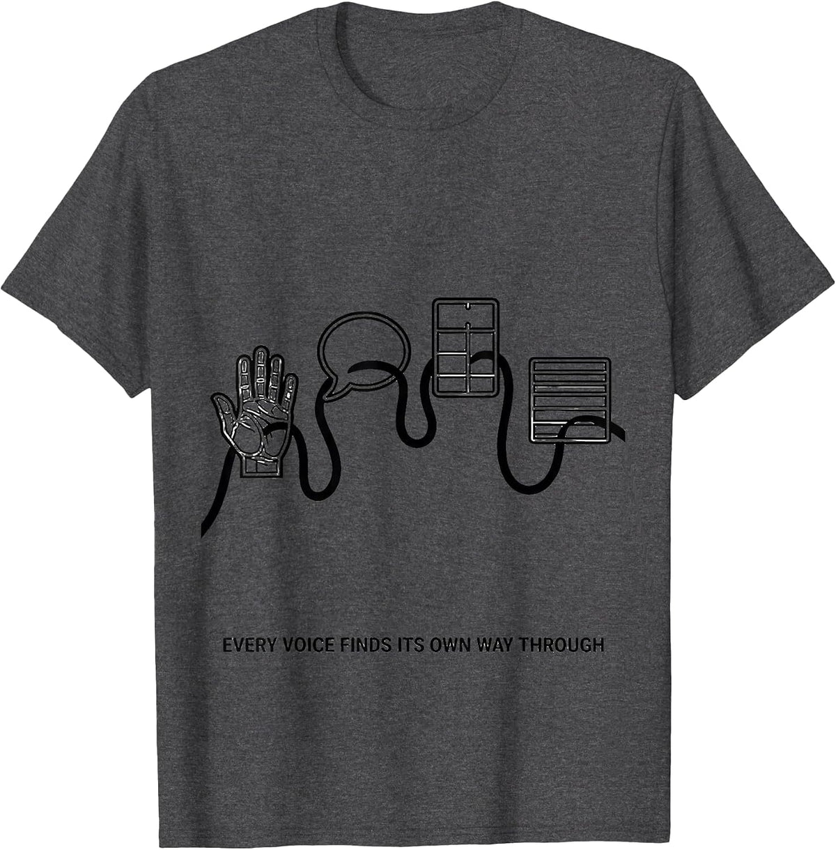 Men's Every Voice Finds Its Own Way Through Special Education T-Shirt - Dark Heather Grey