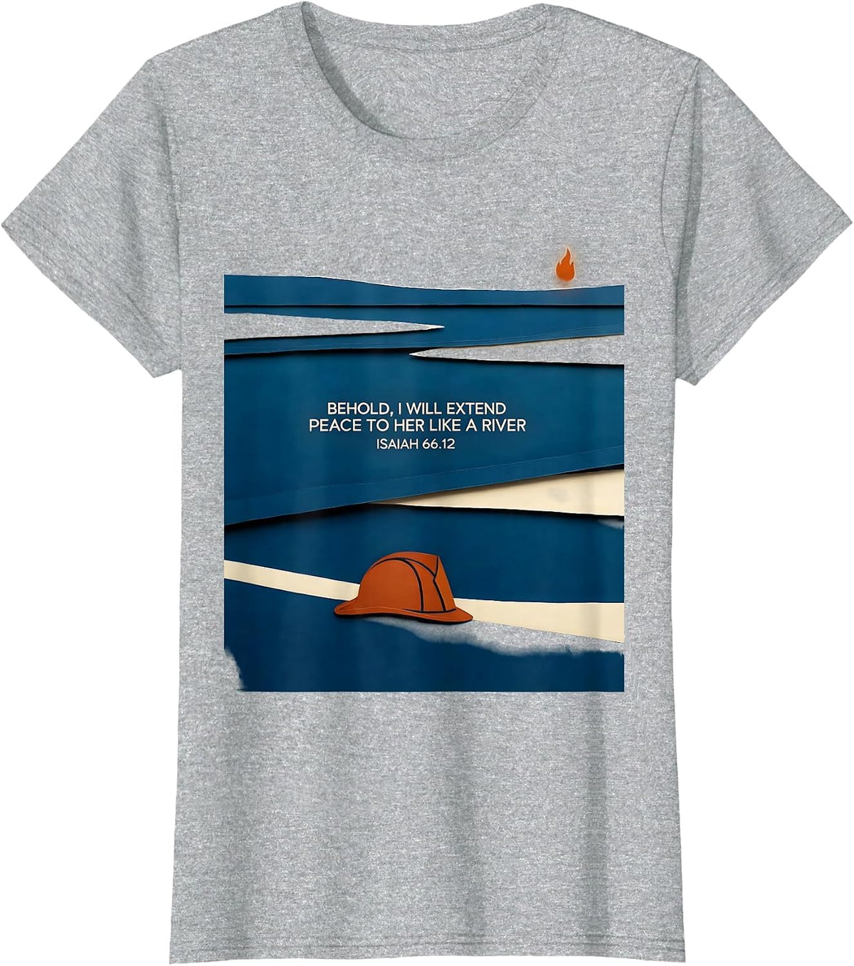 Behold I Will Extend Peace Christian First Responder Faith T-Shirt - Heather Grey