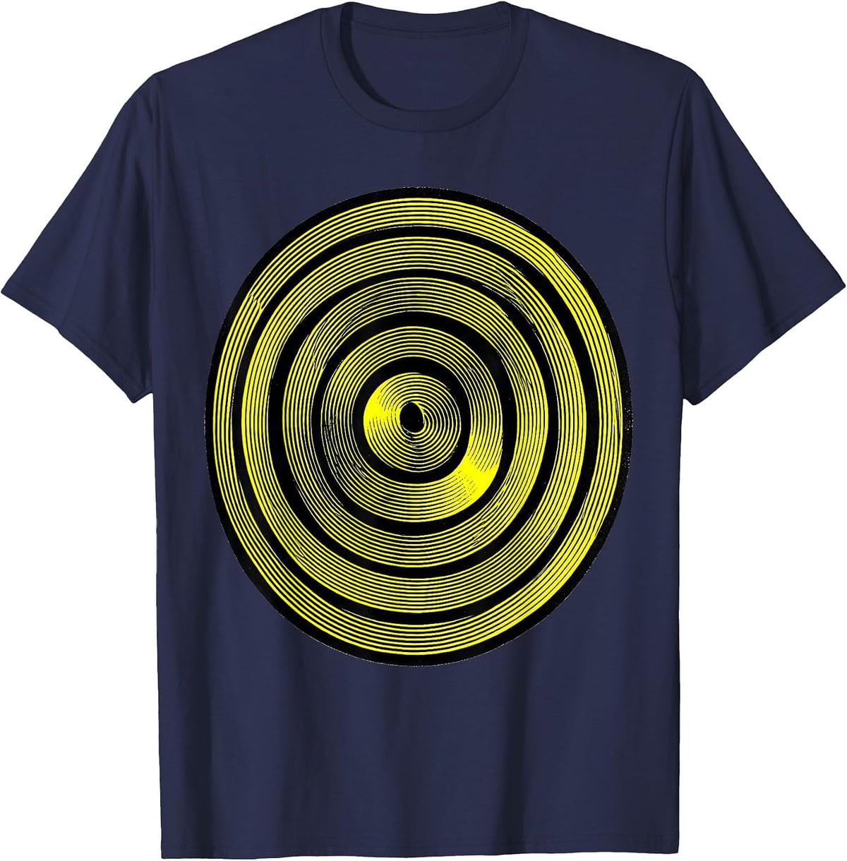 Fibonacci Spiral Sacred Geometry Math Enthusiast Op Art T-Shirt - Navy Blue