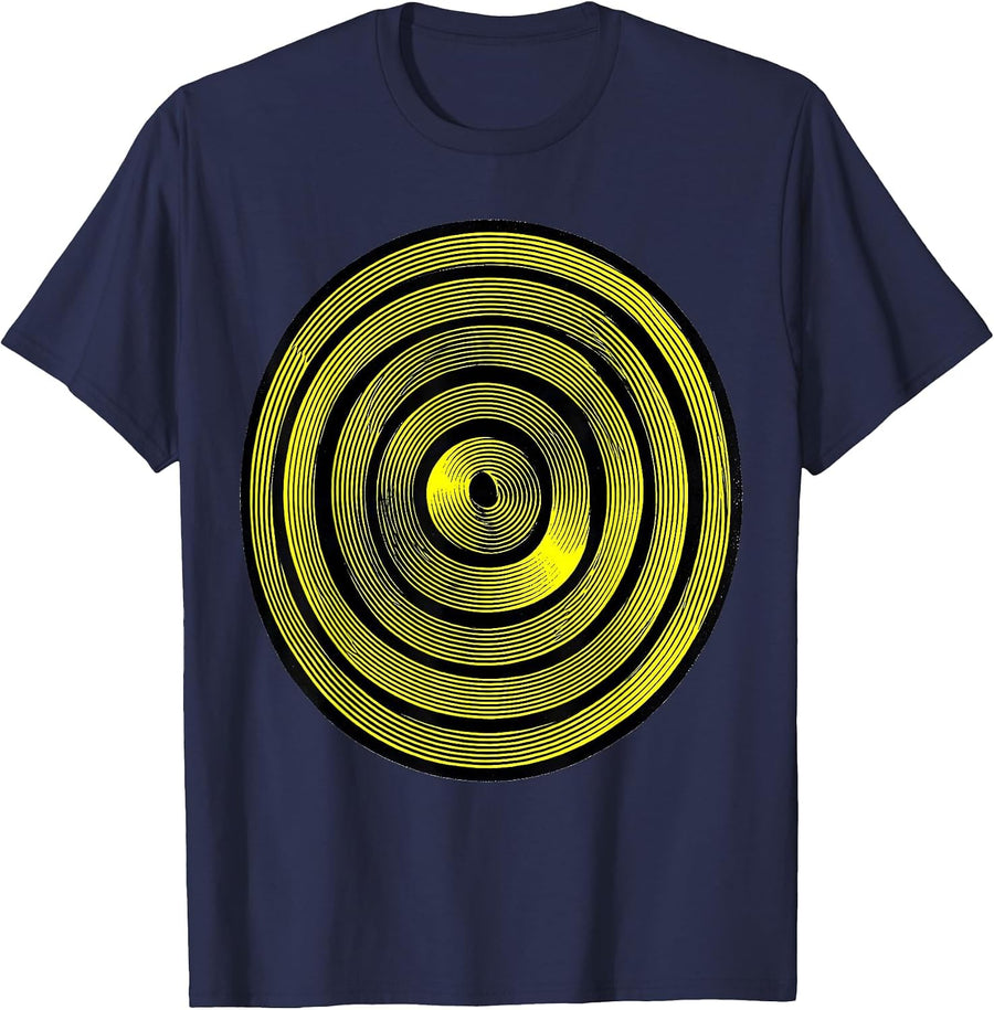 Fibonacci Spiral Sacred Geometry Math Enthusiast Op Art T-Shirt - Navy Blue