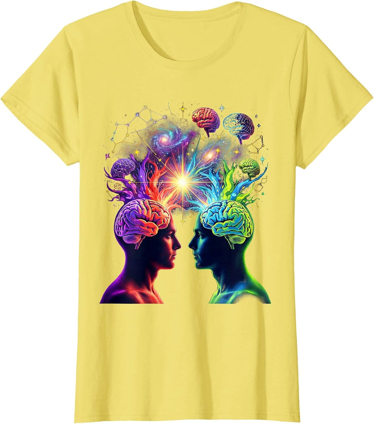 Celebrate Minds of All Kinds Neurodiversity Art T-Shirt - Lemon Yellow