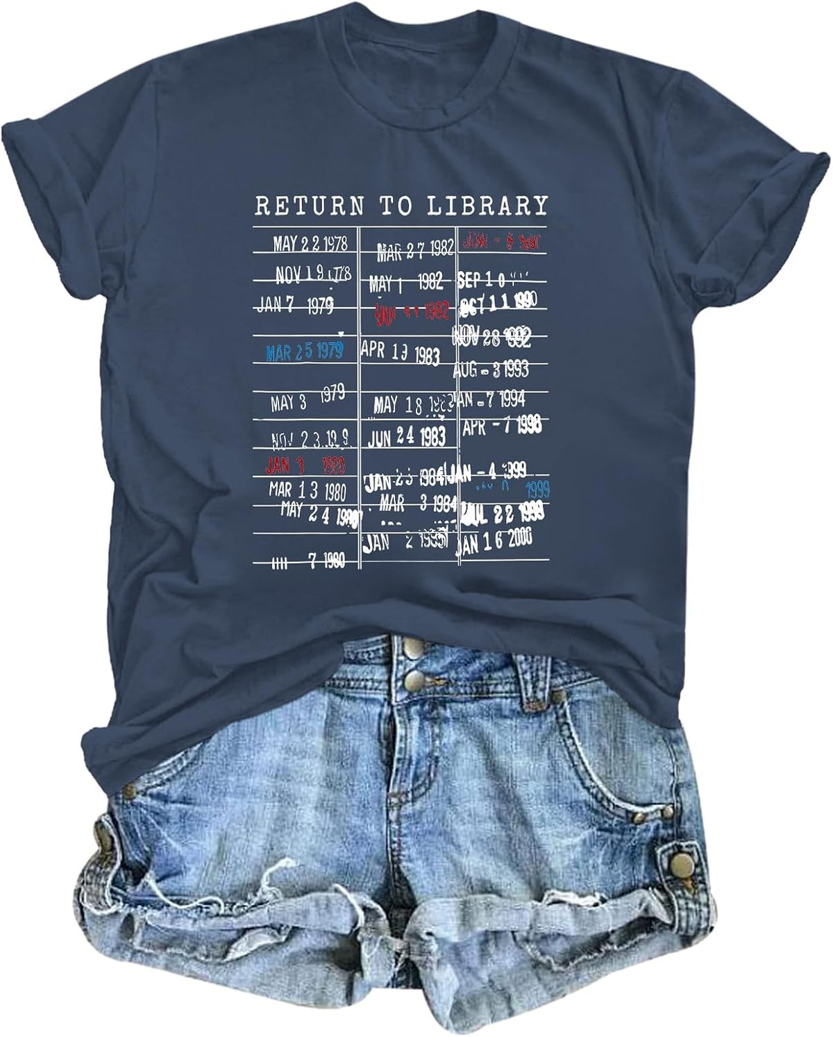 Reading Shirt for Women Bookish T Shirts Book Lover Gifts for Bookworm Readers Librarian Teacher Graphic Tees Tops - Navy