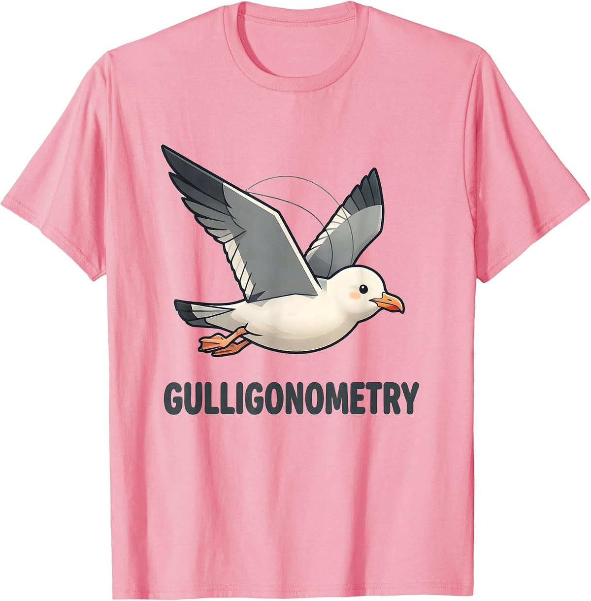 Gulligonometry Cute Kawaii Triangull Bird Pun Math Teacher T-Shirt - Pink