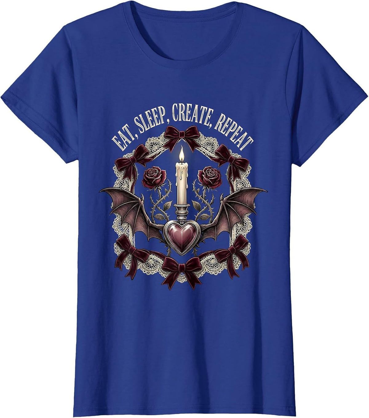 Women's Eat Sleep Create Repeat Renaissance Men Design T-Shirt - Royal Blue