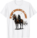 Men's My Horse Moonlights As A Haunt Gothic Halloween Horse Lover T-Shirt - White