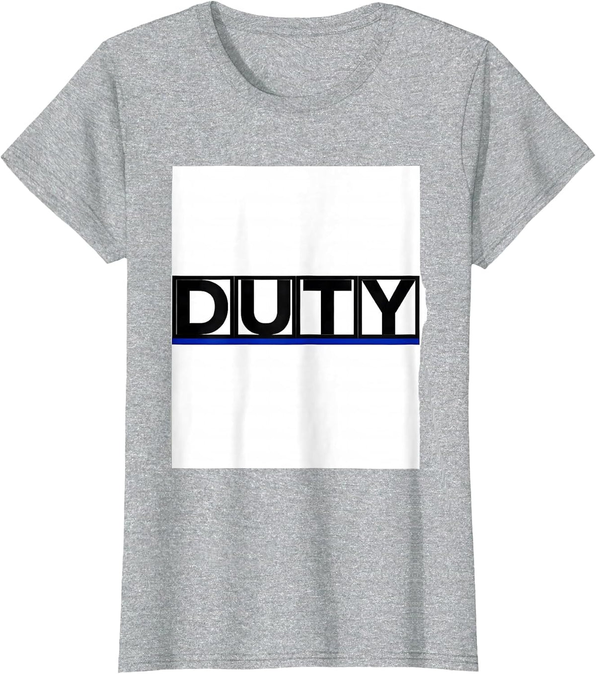 Delta Uniform Tango Yankee Thin Blue Line Police Support T-Shirt - Heather Grey