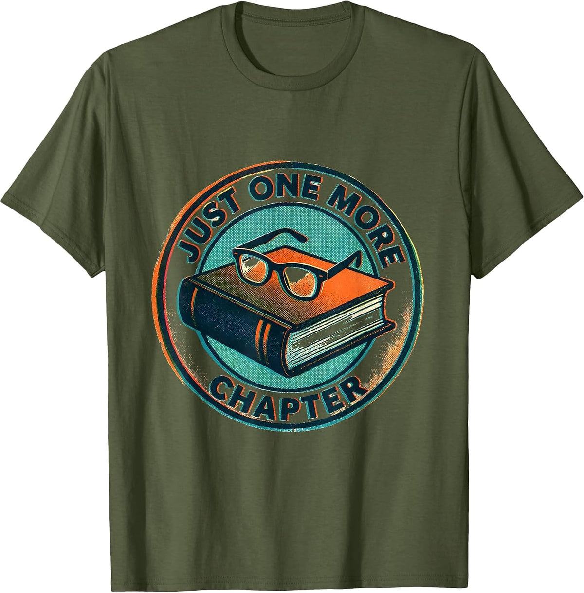 Closed Book Badge Librarian Reading Humor T-Shirt - Olive Green