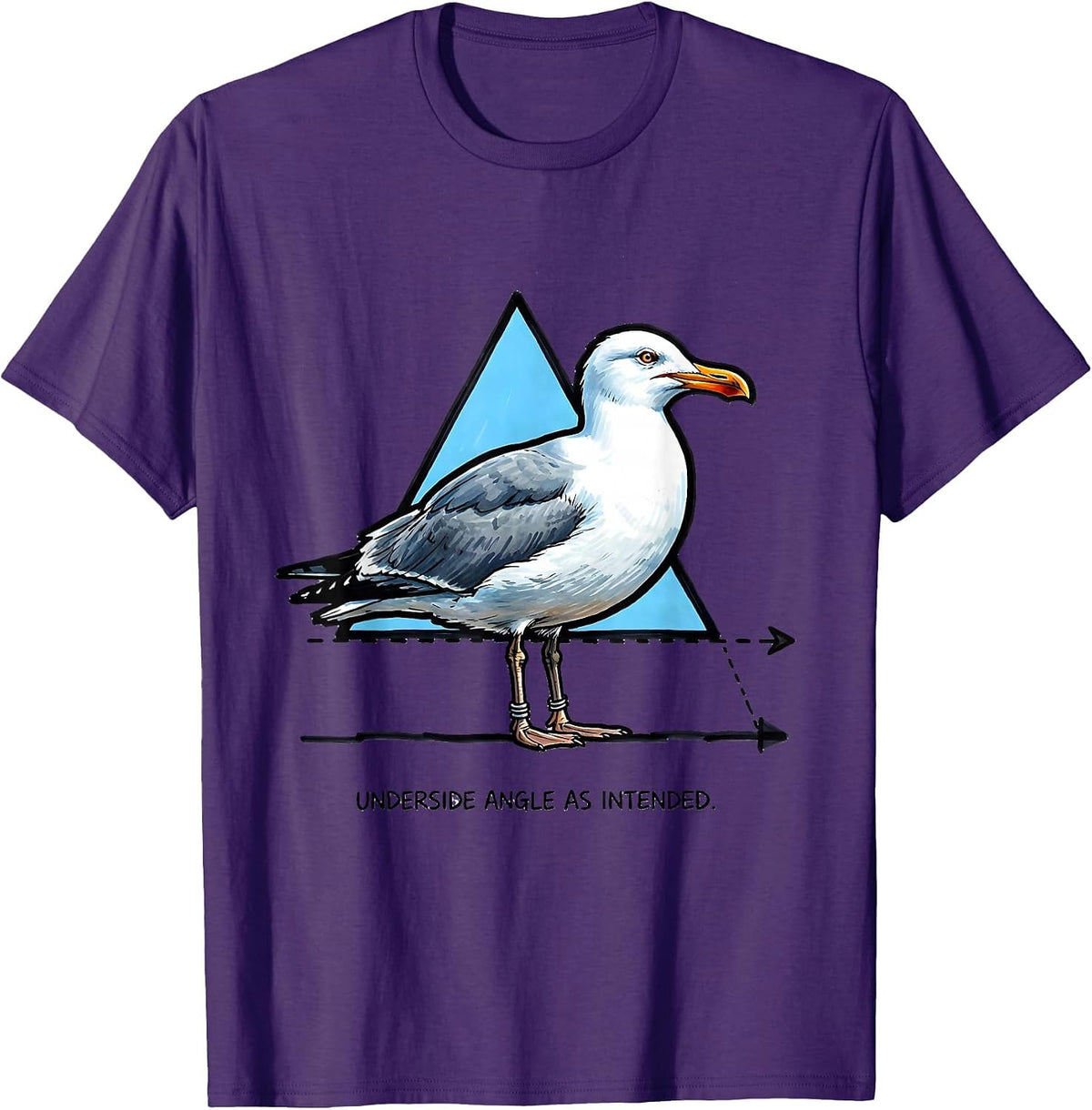 Underside Angle As Intended Funny Bird Pun Math Teacher T-Shirt - Purple