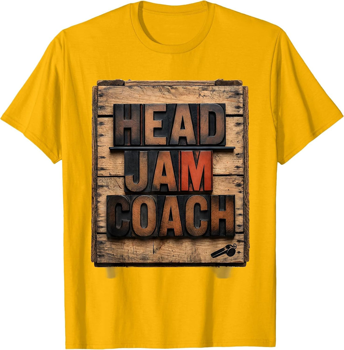 Men's Head Jam Coach Wholesome School Staff Role Label T-Shirt - Golden Yellow