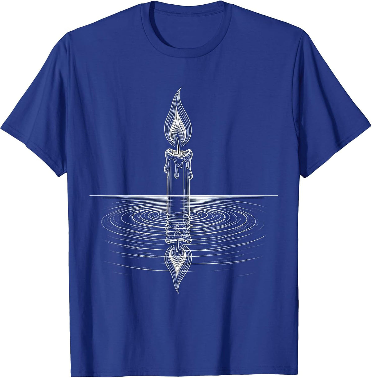 Men's Mental Health Matters Candle Flame Reflection Art T-Shirt - Royal Blue