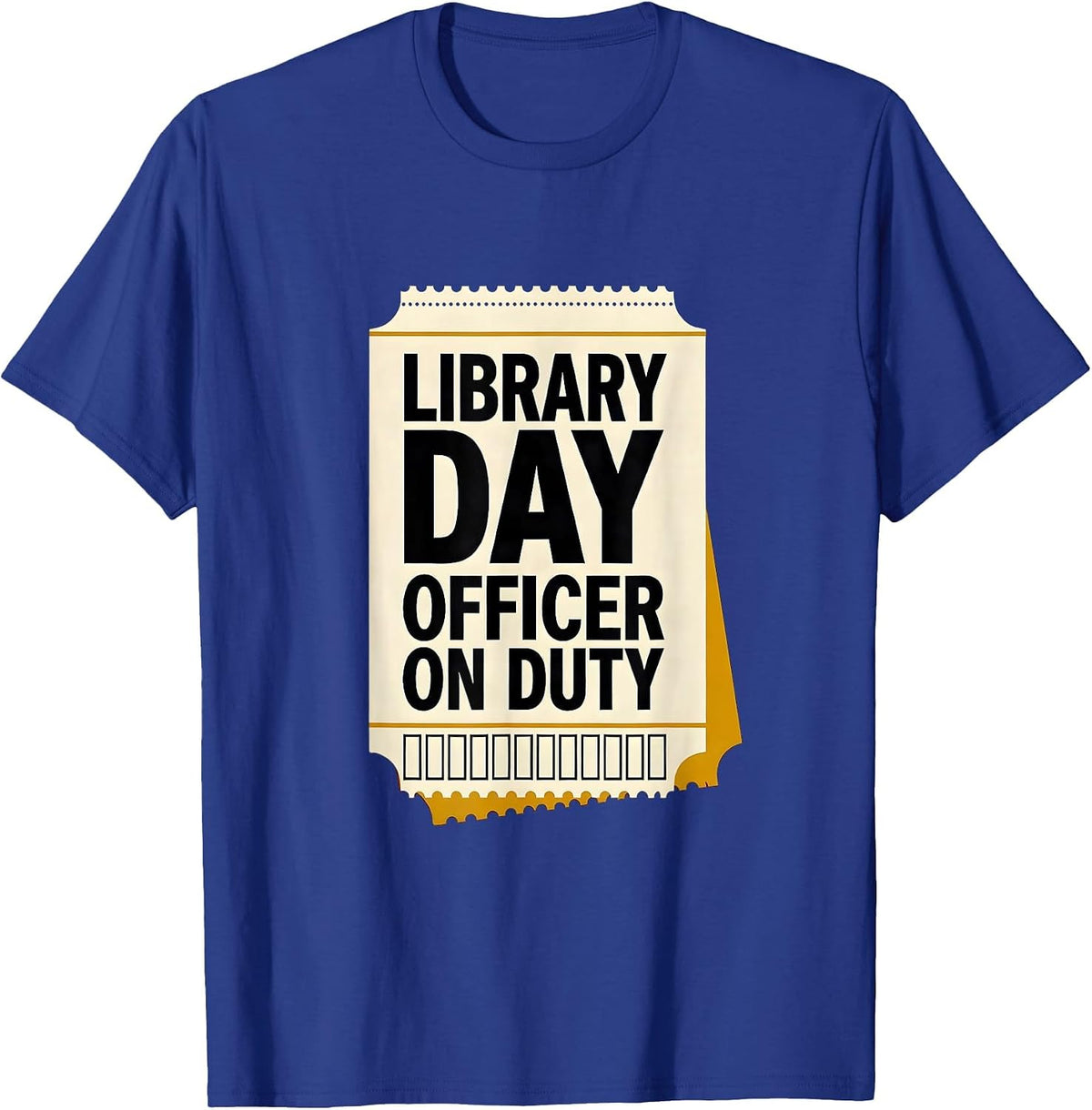 Men's Library Day Officer On Duty Funny Book Lover Librarian Humor T-Shirt - Royal Blue