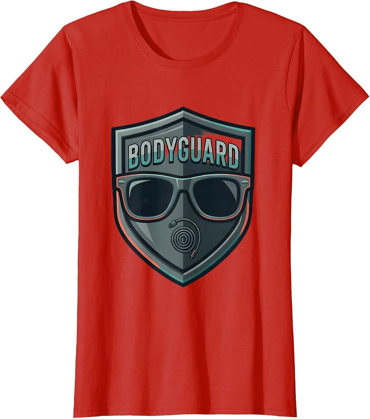 BODYGUARD Funny Security Guard Costume Uniformed Occupation T-Shirt - Red