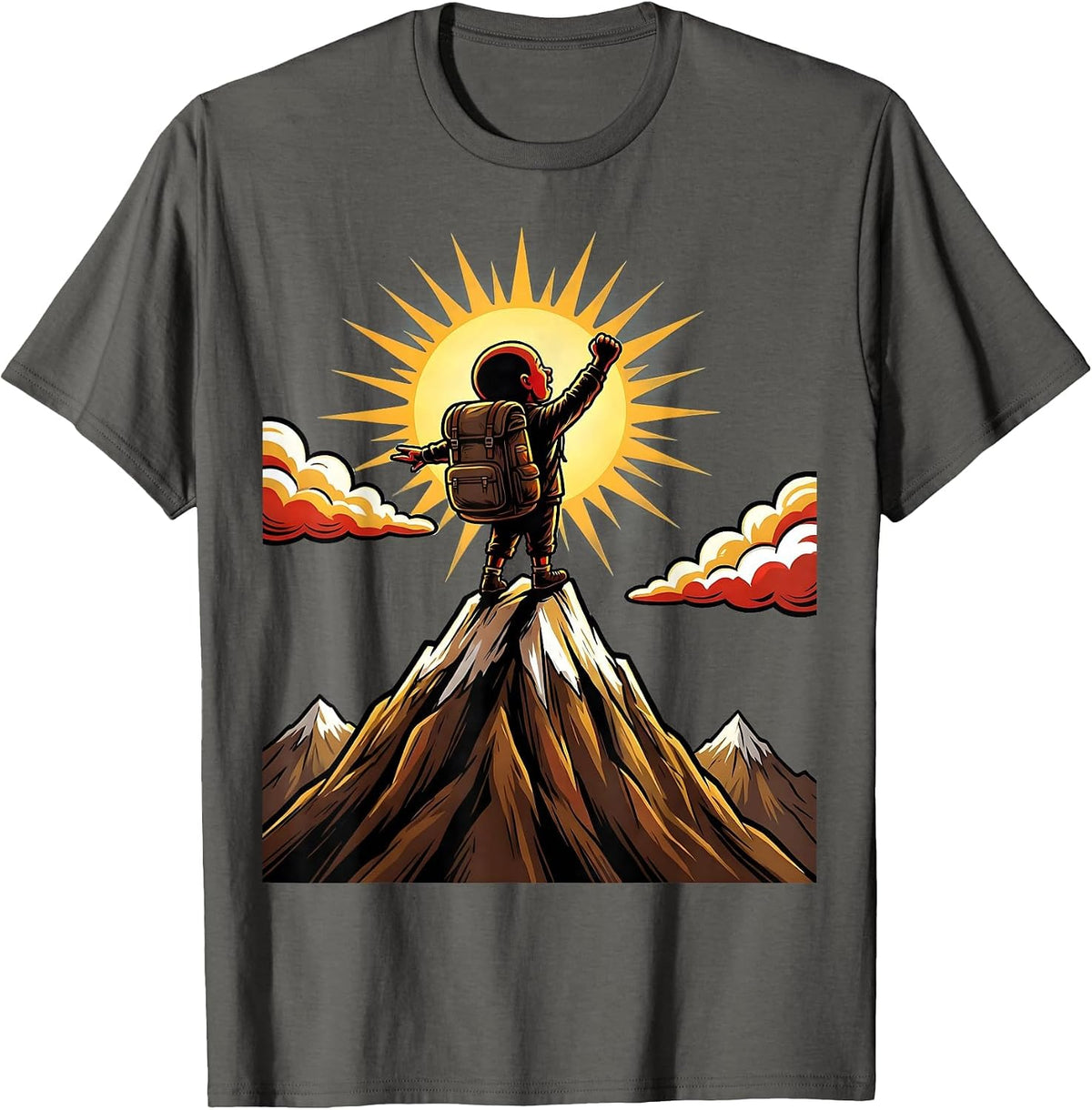 Men's Special Education Mountain Peak Achievement Design T-Shirt - Asphalt Grey