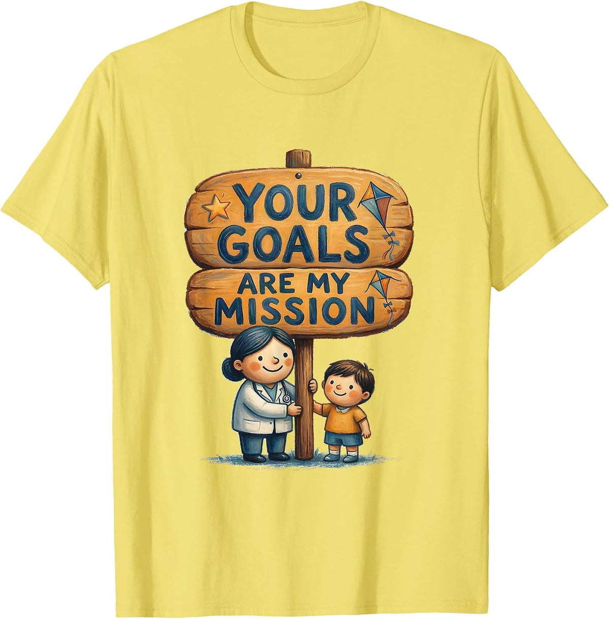 Men's Your Goals Are My Mission Occupational Therapy T-Shirt - Lemon Yellow