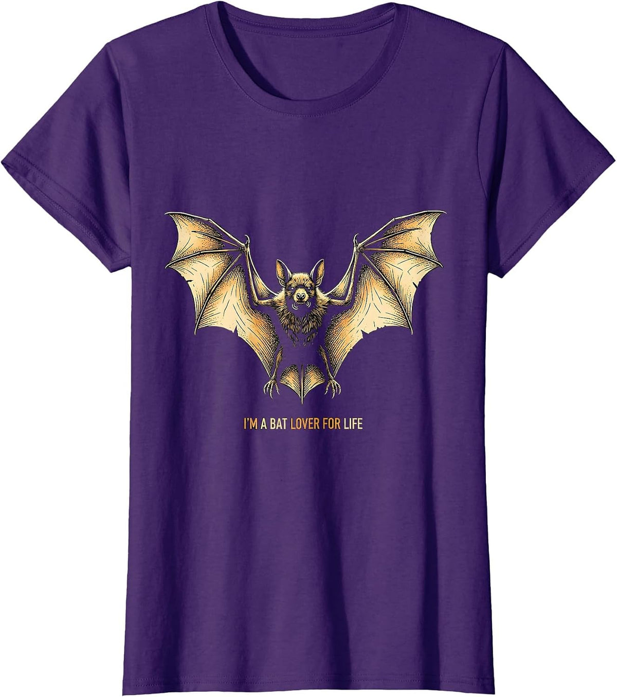 Women's I'm A Bat Lover For Life Funny Bat Wildlife Conservation T-Shirt - Purple