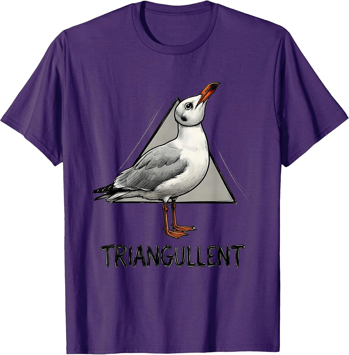 Triangullent Funny Bird Pun Math Teacher Geometry Humor T-Shirt - Purple