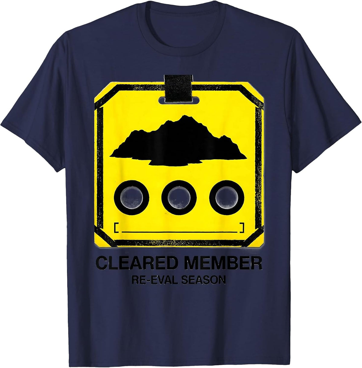 Men's Cleared Member Re-Eval Season Stencil Special Education T-Shirt - Navy Blue