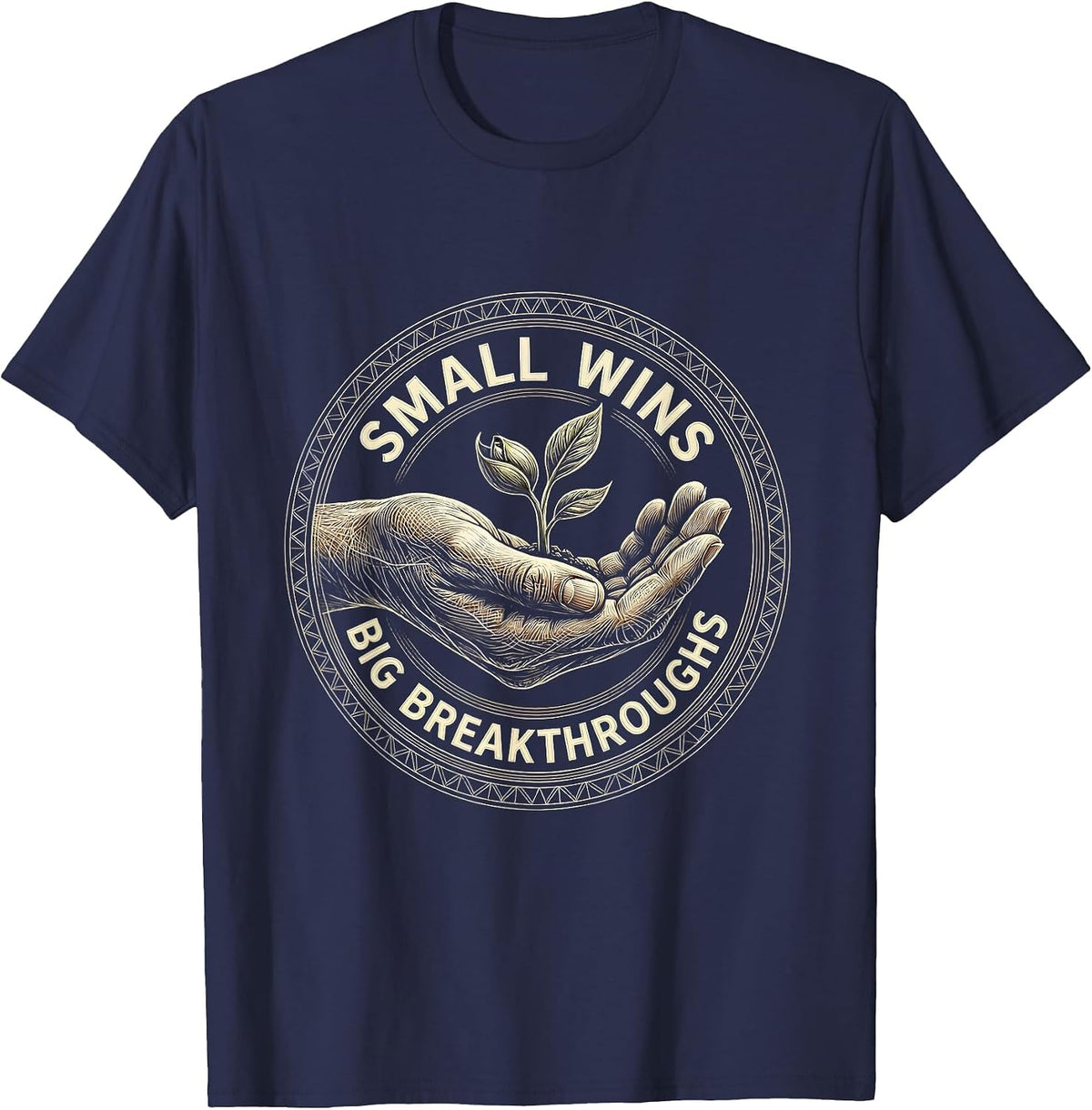 Small Wins Big Breakthroughs Occupational Therapy T-Shirt - Navy Blue